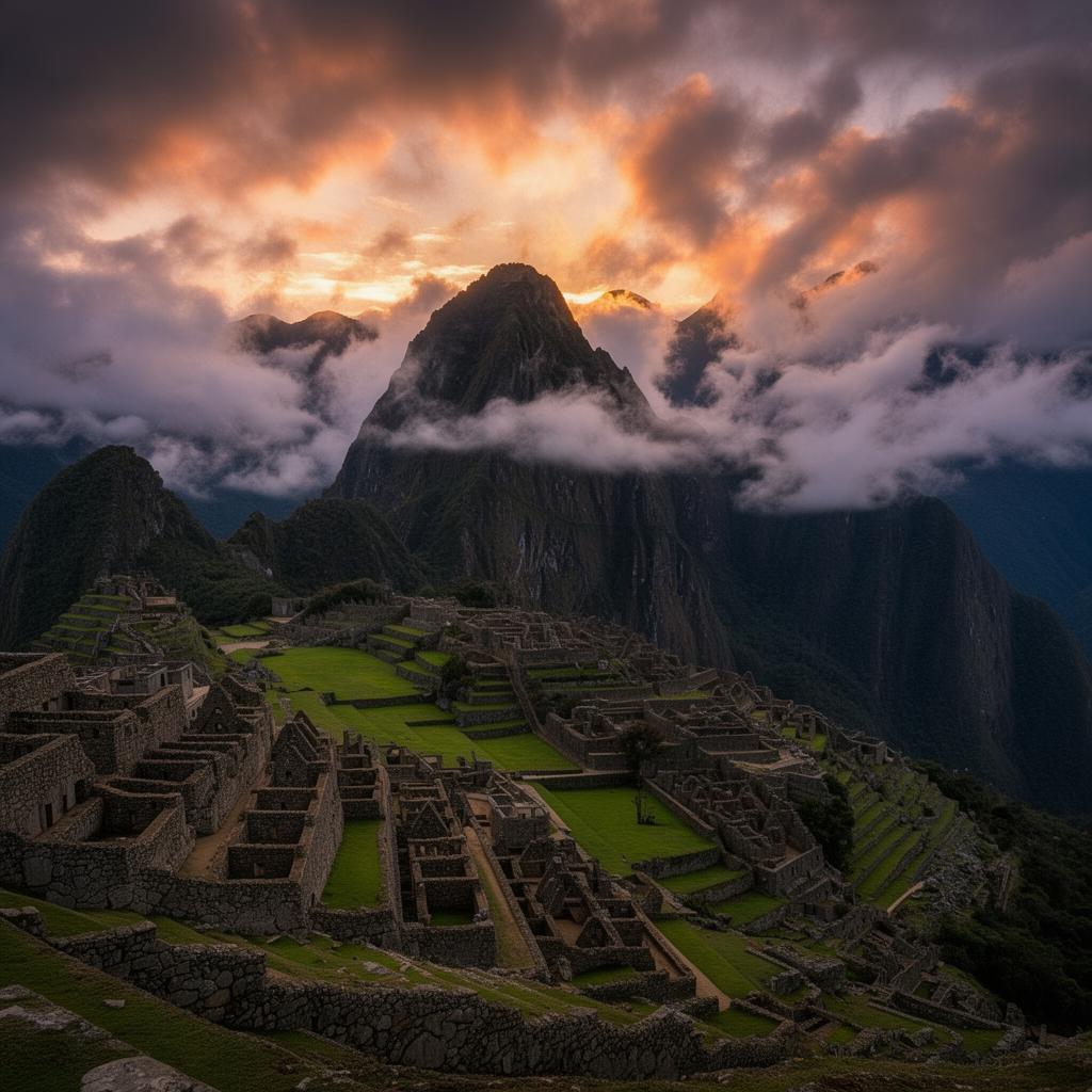 Andean mountain peaks and ancient landscape